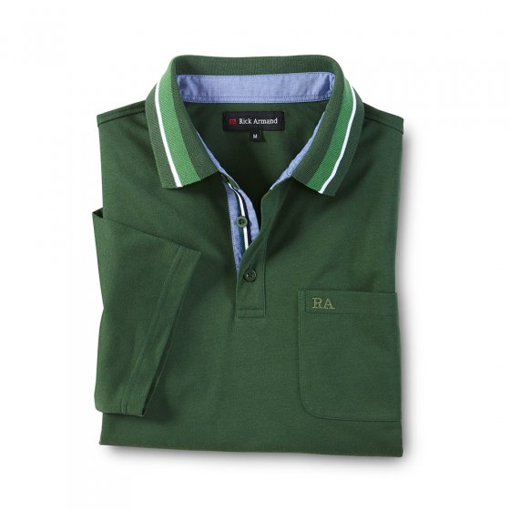 Pique-Shirt m.Kontrasten,grün XXL | Grün