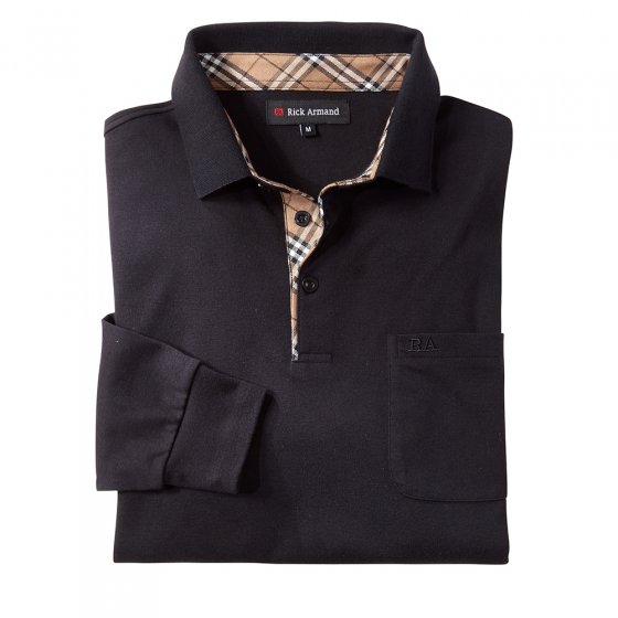 Interlock Shirt m.Kontr.,schwa 3XL | Schwarz