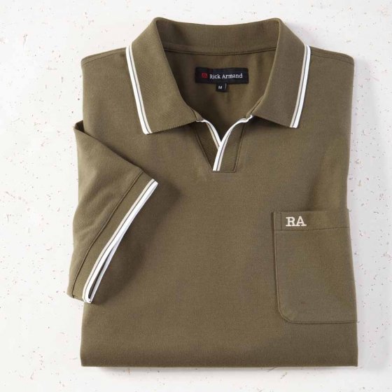 Stretch-Poloshirt, SET XXL | Oliv#Hellgrau