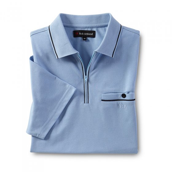Komfort Poloshirt, SET 3XL | Grau-meliert#Hellblau