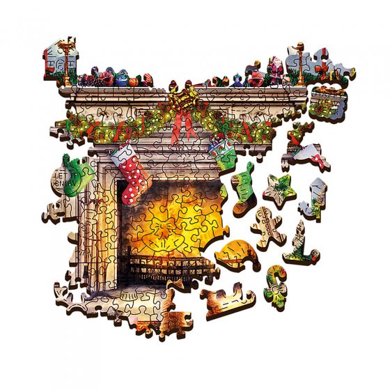 Holz-Puzzle „Weihnachten am Kamin” 